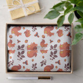 紅葉、コーンとリスのパターン 薄葉紙 (ギフト)