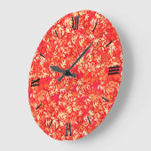 紅葉，サンゴオレンジ ラージ壁時計 (傾斜)