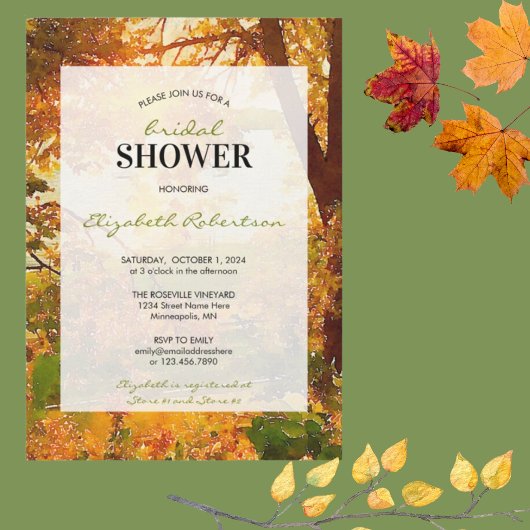 紅葉&サンシャインブライダルシャワー 招待状