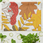 紅葉、シシンプルームレスパターン キッチンタオル (折り畳み)