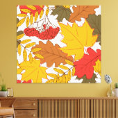 紅葉、シシンプルームレスパターン キャンバスプリント (インサイチュ (リビング))