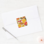 紅葉、シシンプルームレスパターン スクエアシール (封筒)