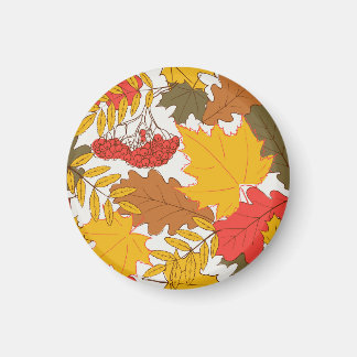 紅葉、シシンプルームレスパターン マグネット