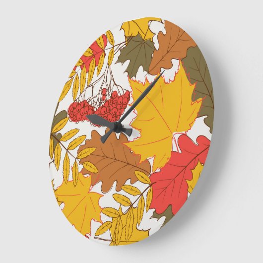 紅葉、シシンプルームレスパターン ラージ壁時計 (傾斜)