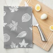 紅葉 – シルバーグレーと白 キッチンタオル