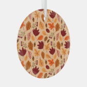 紅葉、シンプル子供のシームレスなパターン。 ガラスオーナメント (正面右)