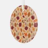 紅葉、シンプル子供のシームレスなパターン。 ガラスオーナメント (正面左)