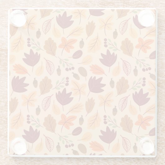 紅葉、シンプル子供のシームレスなパターン。 ガラスコースター (裏面)