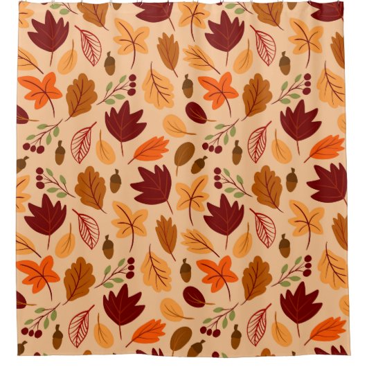 紅葉、シンプル子供のシームレスなパターン。 シャワーカーテン (正面)