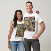 紅葉:シームレスなダークパターン Tシャツ (ユニセックス)