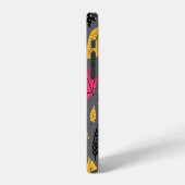 紅葉:シームレスなダーク柄 iPhoneケース (左側面)