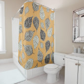 紅葉、シームレスなヴィンテージパターン。 シャワーカーテン (インサイチュ)