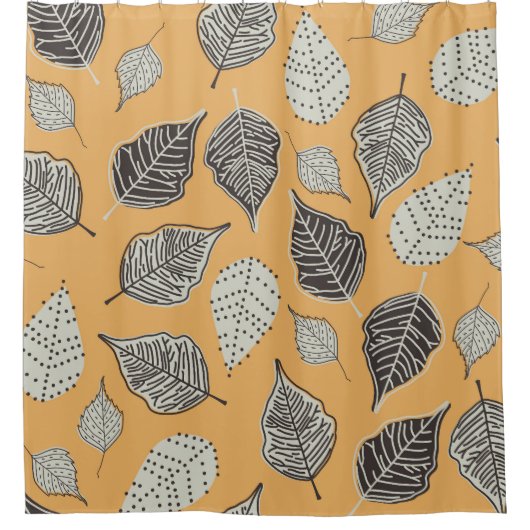 紅葉、シームレスなヴィンテージパターン。 シャワーカーテン (正面)