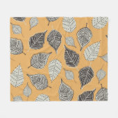 紅葉、シームレスなヴィンテージパターン。 フリースブランケット (正面(横))