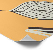 紅葉、シームレスなヴィンテージパターン。 ポスター (角)