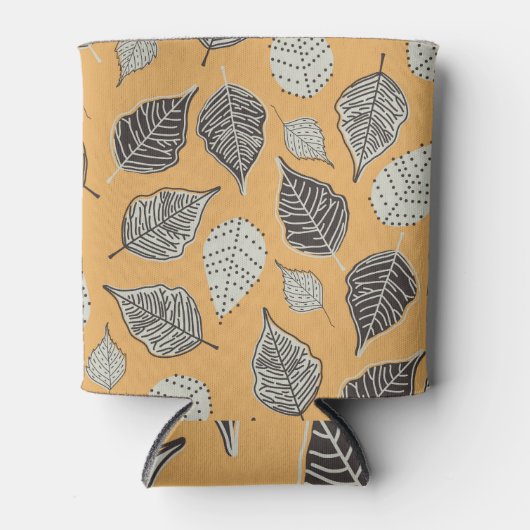 紅葉、シームレスなヴィンテージパターン。 缶クーラー (正面)