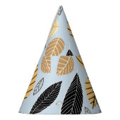 紅葉：シームレスな青の背景 パーティーハット (左)