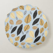 紅葉：シームレスな青の背景 ラウンドクッション (裏面)