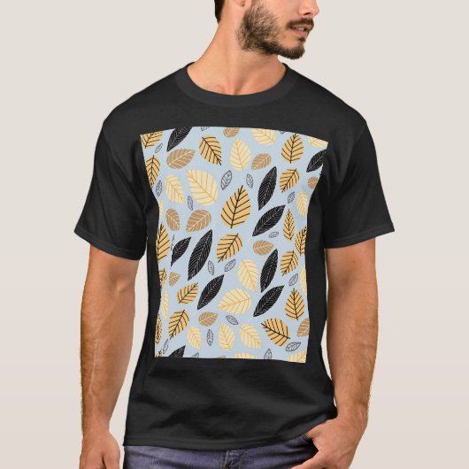 紅葉:シームレスな青の背景 Tシャツ (正面)