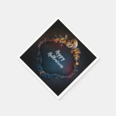 紅葉&スカル秋ハローウィンパーティ スタンダードカクテルナプキン (角)