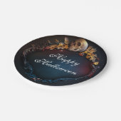 紅葉&スカル秋ハローウィンパーティ ペーパープレート (アングル)