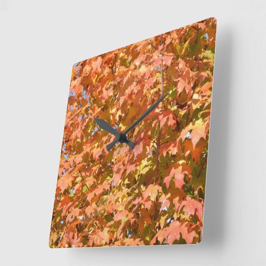 紅葉 スクエア壁時計 (傾斜)