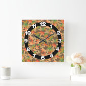 紅葉 スクエア壁時計 (ホーム)