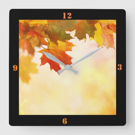 紅葉 スクエア壁時計 (正面)