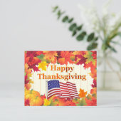 紅葉&ターキーサンクスギビングホリデー シーズンポストカード (スタンド正面)