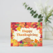 紅葉&ターキーサンクスギビングホリデー シーズンポストカード (スタンド正面)