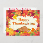 紅葉&ターキーサンクスギビングホリデー シーズンポストカード (正面/裏面)