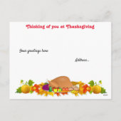 紅葉&ターキーサンクスギビングホリデー シーズンポストカード (裏面)