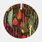 紅葉:ダークシームレスパターン。 ガラスオーナメント (裏面)