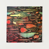 紅葉:ダークシームレスパターン。 タペストリー (正面(横))