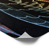 紅葉：ダークシームレスパターン。 ポスター (角)