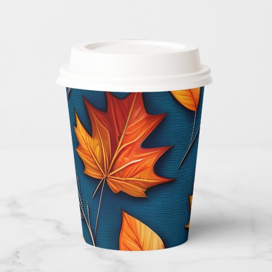 紅葉・デニム 紙コップ (左)