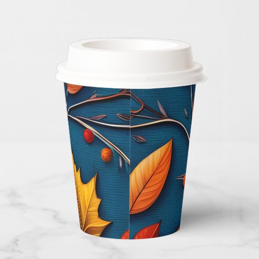紅葉・デニム 紙コップ (右)