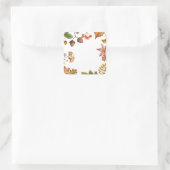 紅葉、ナッツ、カエデ葉の秋 スクエアシール (バッグ)