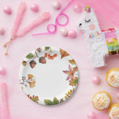 紅葉、ナッツ、カエデ葉の秋   ペーパープレート (パーティー)