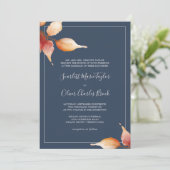 紅葉 |ネイビーブルー&バーグンディフォーマルズ結婚 招待状 (スタンド正面)