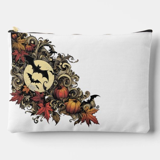 紅葉。ハロウィーンパターン。 アクセサリーポーチ (正面)