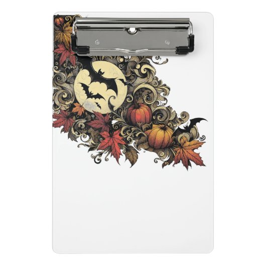 紅葉。ハロウィーンパターン。 ミニクリップボード (正面)