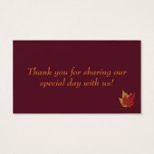 紅葉、バーラフェイクップメッセージカード – ワイン (裏面)