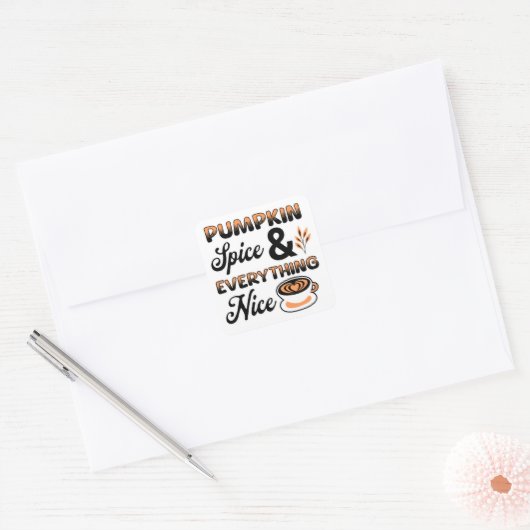 紅葉 |パンプキンスパイスと素敵な全て スクエアシール (封筒)