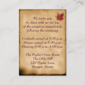 紅葉、フェイクBurlapエンクロージャカード – ワイン エンクロージャーカード (裏面)