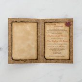 紅葉、フェイクBurlap折り畳み結婚カード サンキューカード (内部)