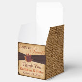 紅葉、フェイクBurlap Favor Box – ブラウン フェイバーボックス (オープン)