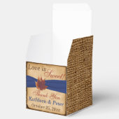 紅葉、フェイクBurlap Favor Box – 青 フェイバーボックス (オープン)