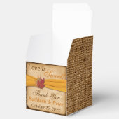 紅葉、フェイクBurlap Favor Box – 黄色金ゴールド フェイバーボックス (オープン)