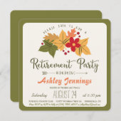 紅葉、フラワーリタイアメントパーティの招待状 招待状 (正面/裏面)